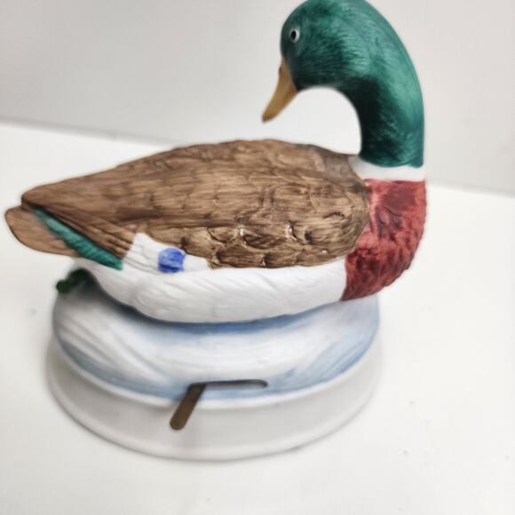 VTG Mallard Duck w/ Babies Music Box 70's Gift World of Gorham Ceramic Decor - Picture 4 of 8